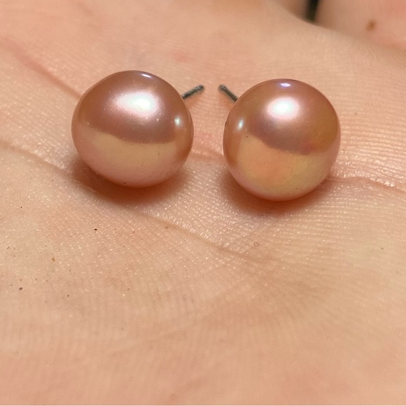 Jewelry - BEAUTIFUL 925 STERLING SILVER PINK PEARL EARRINGS